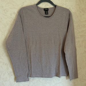 LL Bean Light Purple Long Sleeve Crewneck Cotton Top Size XL